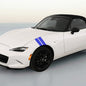 3" Dual Fender Stripe Hash Mark Stripe Decal Graphic Kit For Mazda Miata