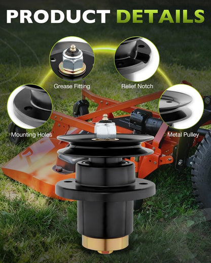 310-132S Deck Spindle & 5" Deck Pulley For Land Pride FDR AT FD AFM Series Mower