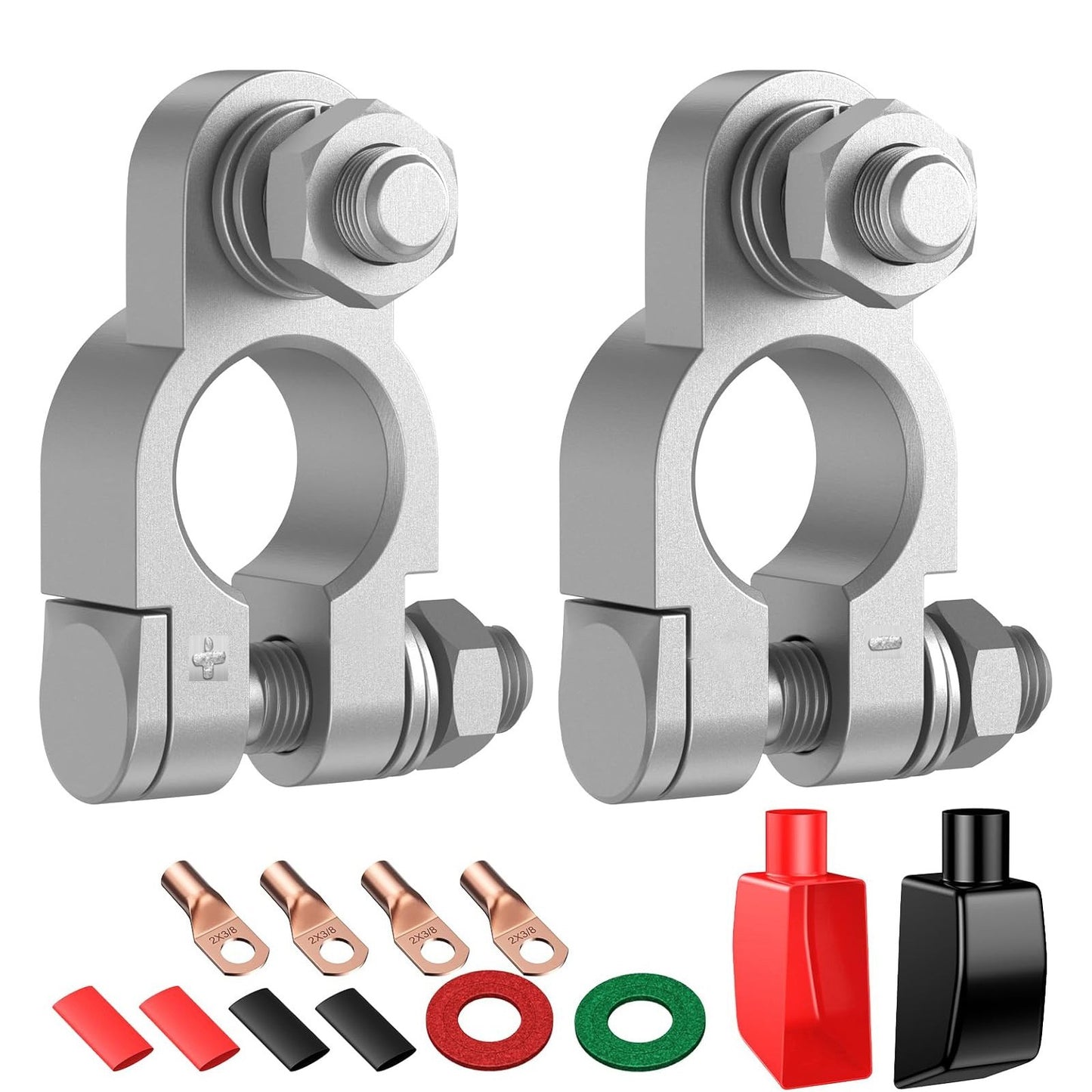 Battery Terminal Connectors Kit Heavy Duty Positive Negative for Auto Car Marine