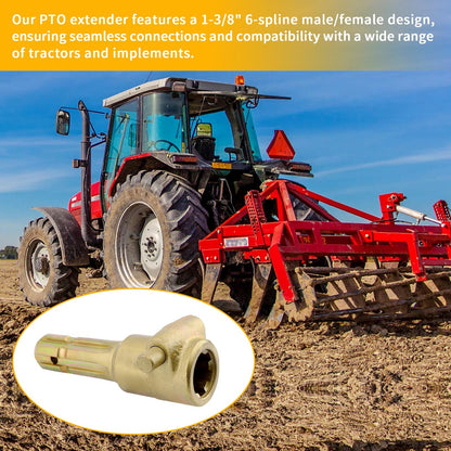 Upgraded PTO Extender Adapter for Tractor, 1-3/8" & 6 Spline Female & Male 70HP