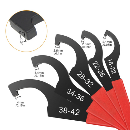 5x Coilover Spanner Wrench Set Adjustable C-Shape Shock Spanner Hook Wrench Tool