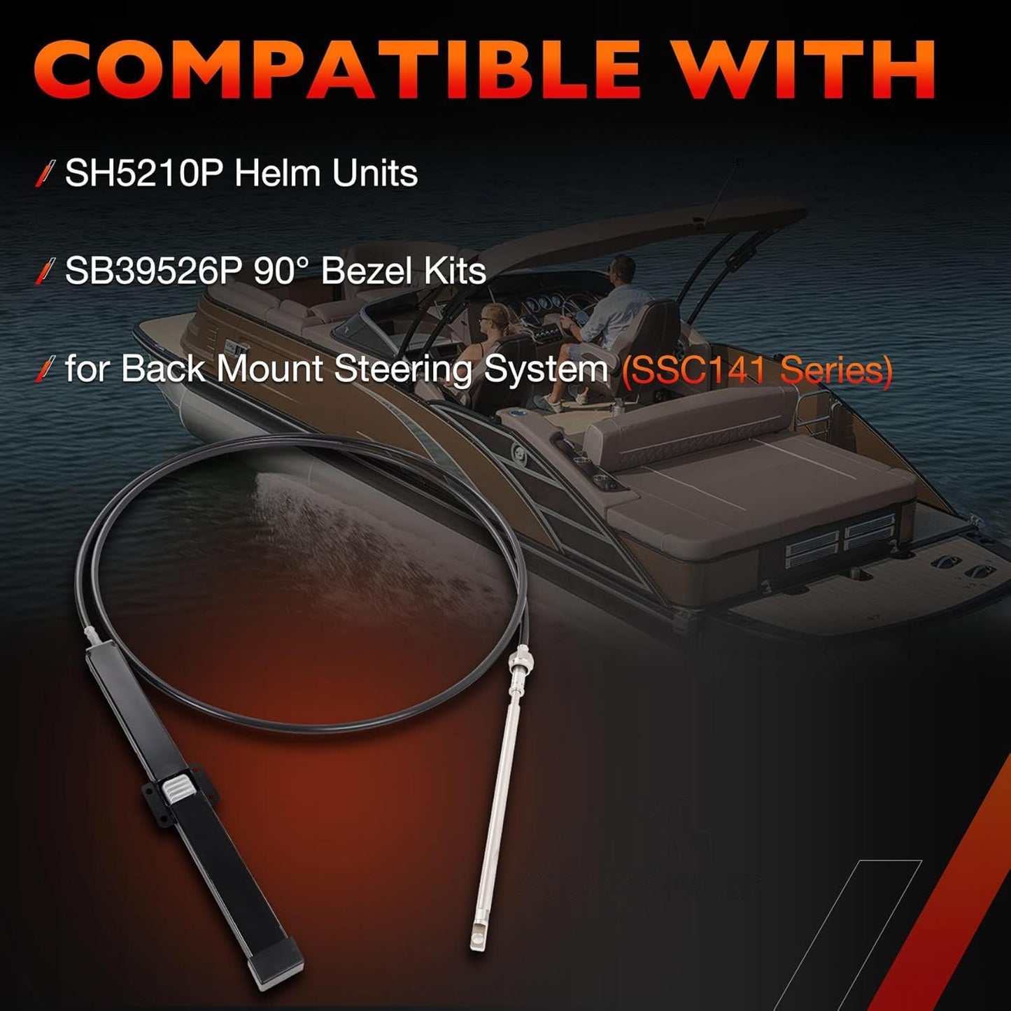 13 FT Back Mount Steering Cable Kit SS14113 For Seastar Teleflex Rack Steering