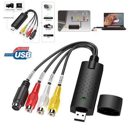 Video Capture Card VCR VHS to Digital DVD Converter Fit for Mac Windows 10 8