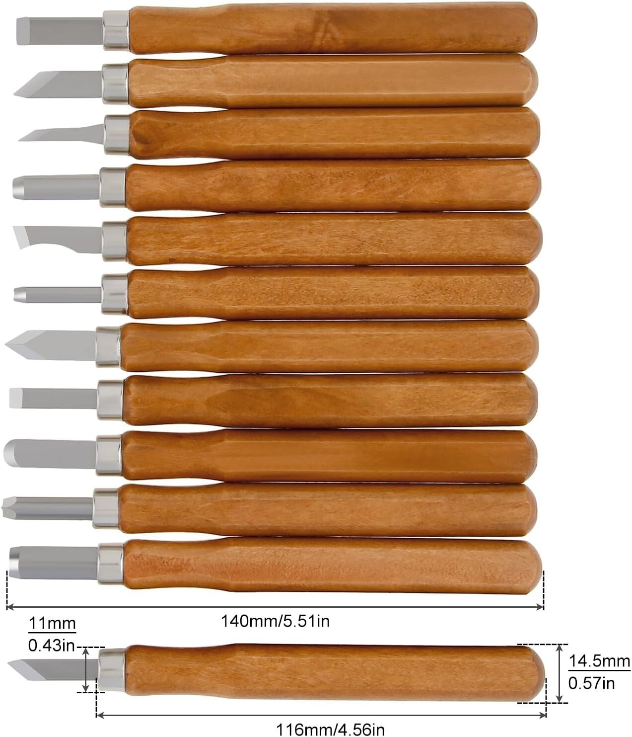 Premium Wood Carving Tools Kit - Durable High Carbon Stainless Steel - 12 Pieces