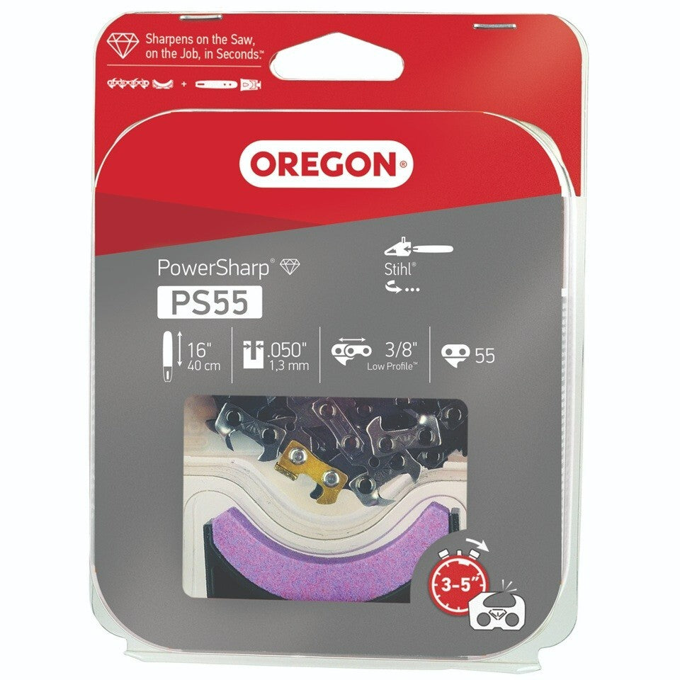 Solid Spare Oregon PS55 PowerSharp Saw Chain for 16 Inch Bar - 55 Drive Links