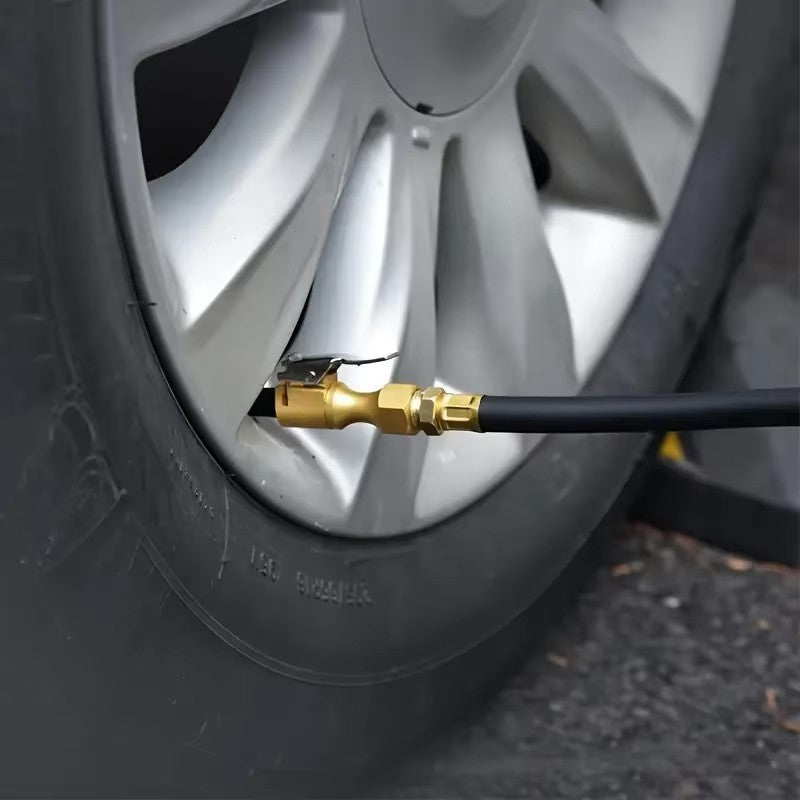 3 PCs 250PSI Brass Lock-on Air Chuck with Tire Inflator Valve 1/4 in. NPT