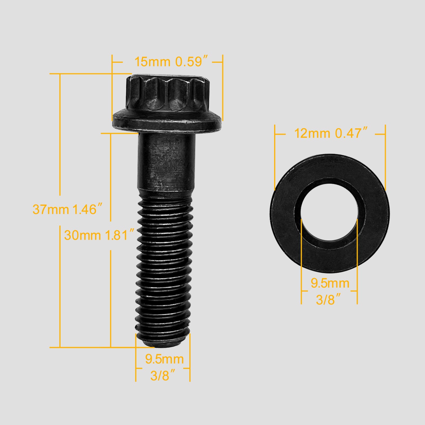 8*1.25 Intake Manifold Bolt For 3/8" Flanges Chevy Gen III/LS w/4.8 5.3 6.0 6.2L