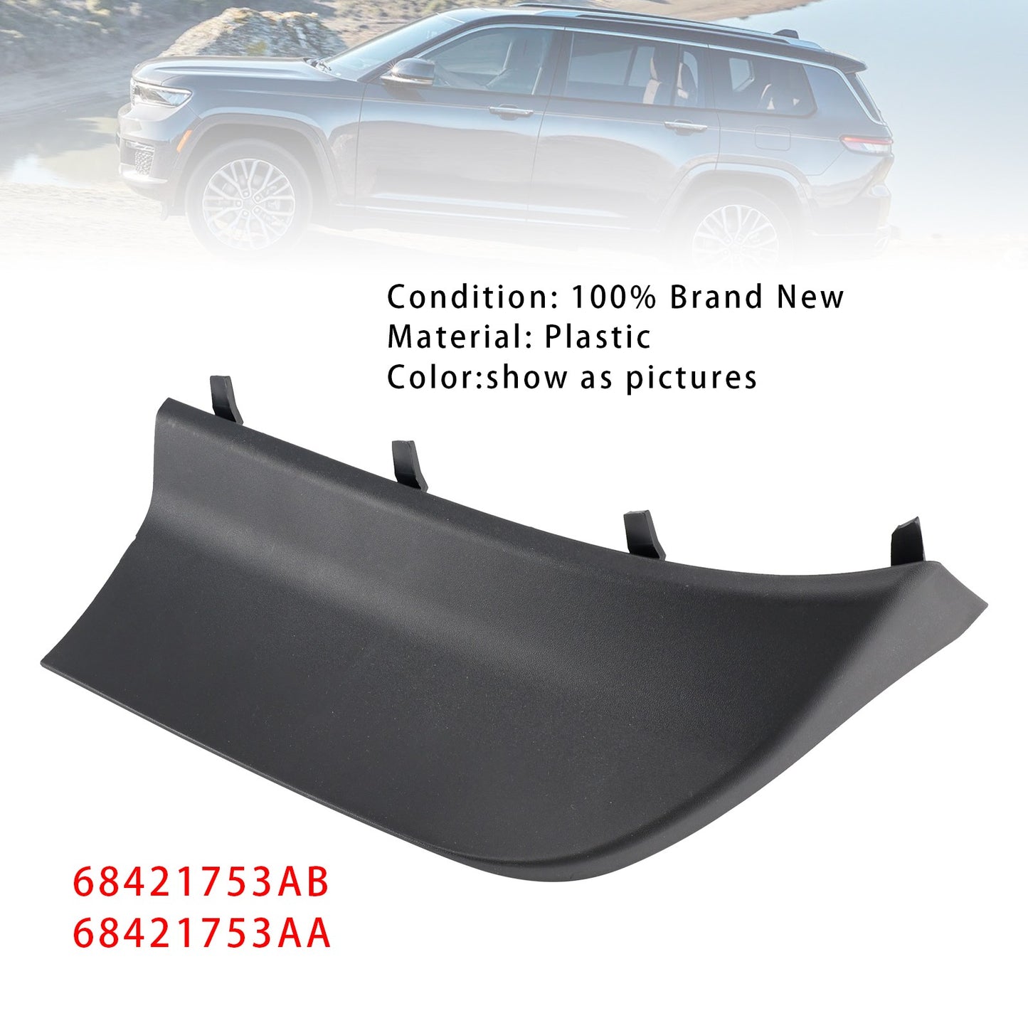 Front Left Fascia Spat 68421753AB For Jeep Grand Cherokee L 2021-2024