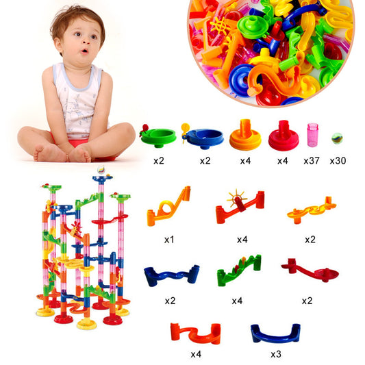 105 pcs Marble Run Race Set Railway Building Blocks Construction Track Toys Xmas