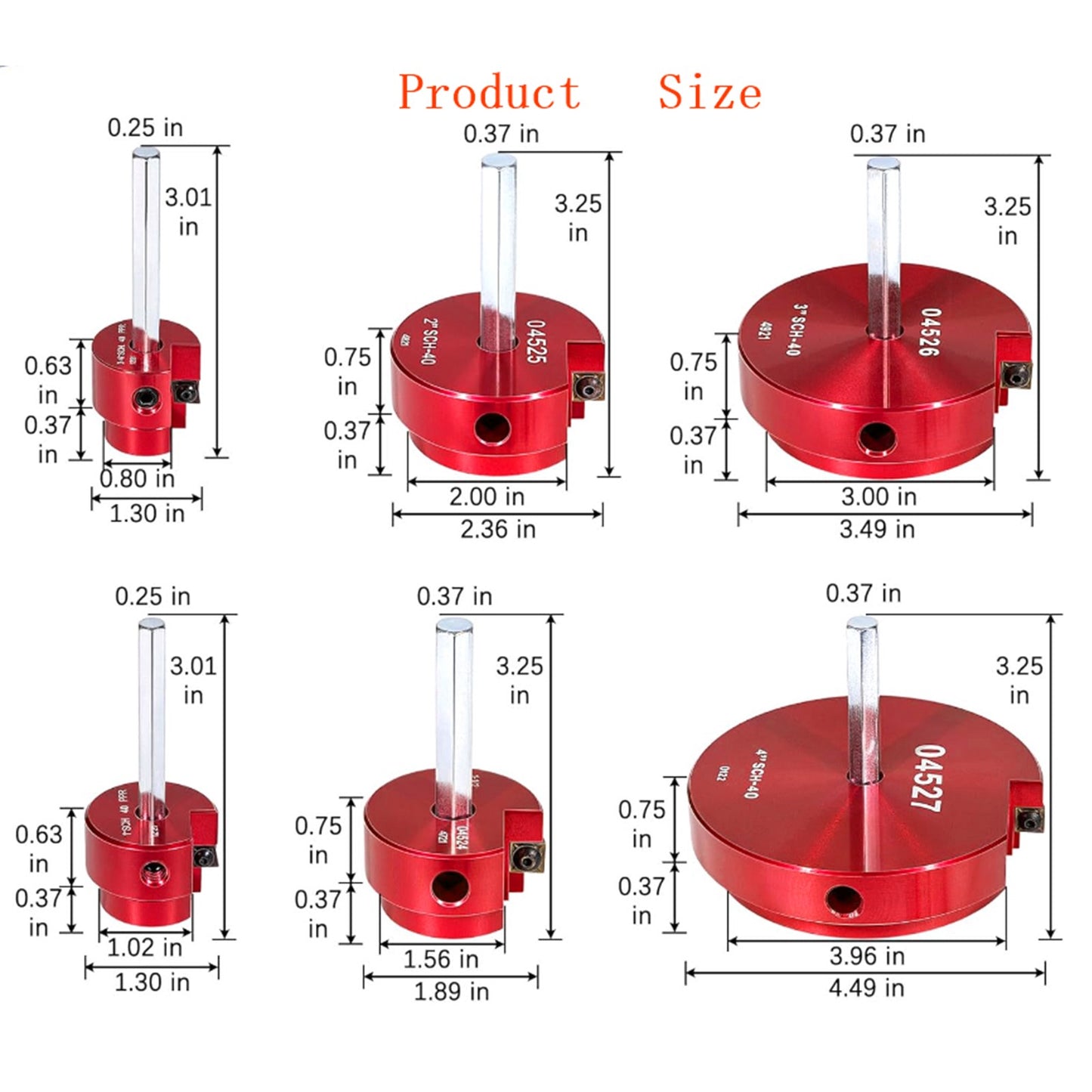 04529 For PPRK6 Plastic Pipe Fitting Reamer 6 Piece Kit For1/2" Drills