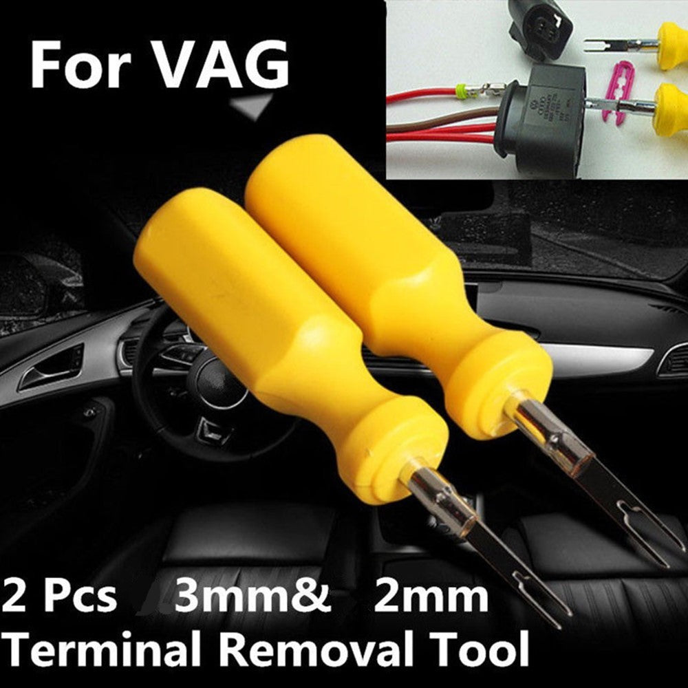 2 PCs 2+3mm Car Terminal Removal Tool Kit Wiring Connector Pin Release Puller