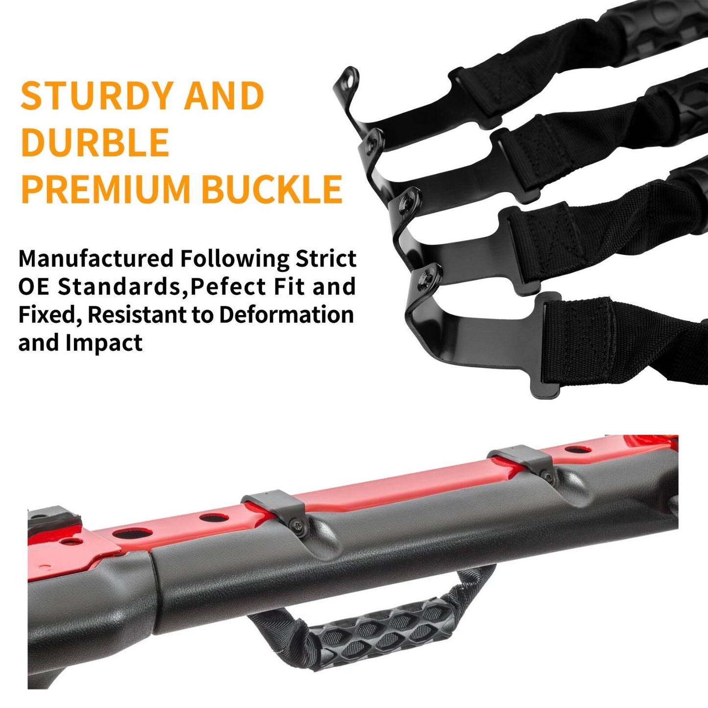Roll Bar Grab Handles Grip Handles Fits 2018-2023 Jeep Wrangler Gladiator JL JT