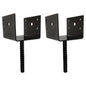 U Shaped 6x6 Deck Post Concrete Anchor Spike Fence Base, Black Powder Coated (2)