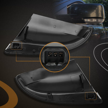 2Pcs LED Mirror Turn Signal Lights Puddle Lamps For 2009-18 Dodge Ram 1500 2500