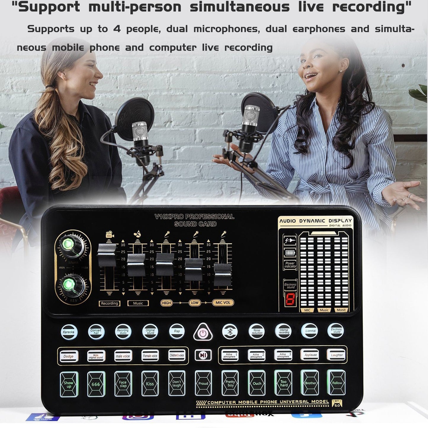 V10 Sound Card Live Sound Card Mobile Phone Karaoke Computer Live Broadcast #8