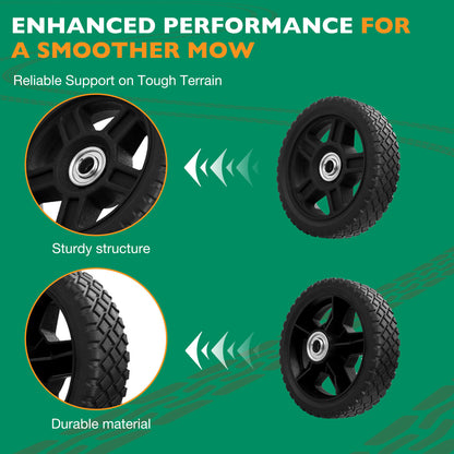 2x 8" Push Lawn Mower Plastic Wheels Fit Craftsman Mower Generator Garden Tiller