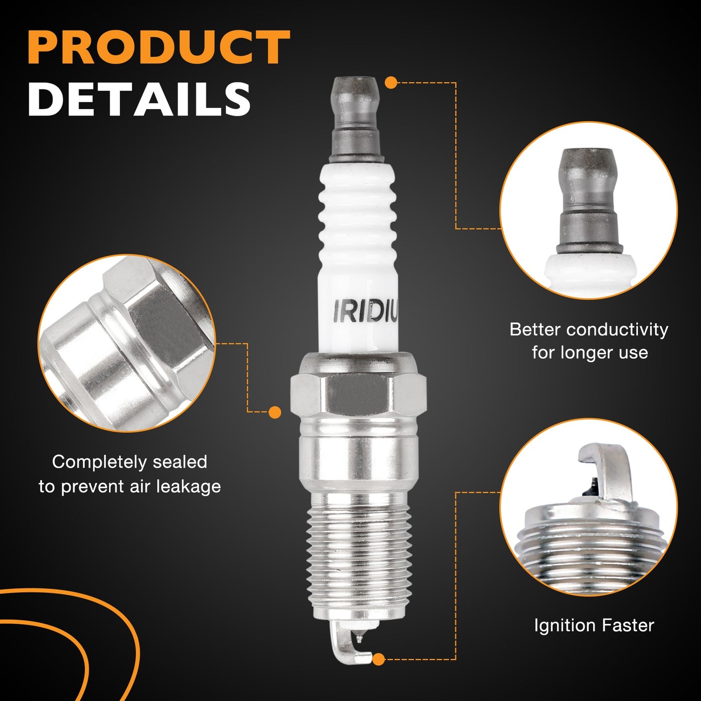 Ignition Coils & Iridium Spark Plugs w/ Wire Fit 91-01 Ford F150 Lincoln Mercury