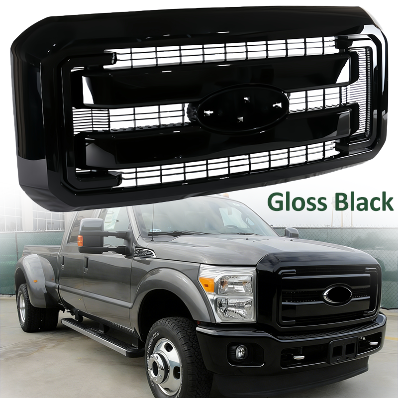 Gloss Black Front Bumper Grille For Ford F250 F350 F450 2011-2016 BC3Z-8200-A