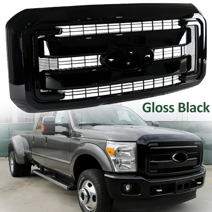 Gloss Black Front Bumper Grille For Ford F250 F350 F450 2011-2016 BC3Z-8200-A