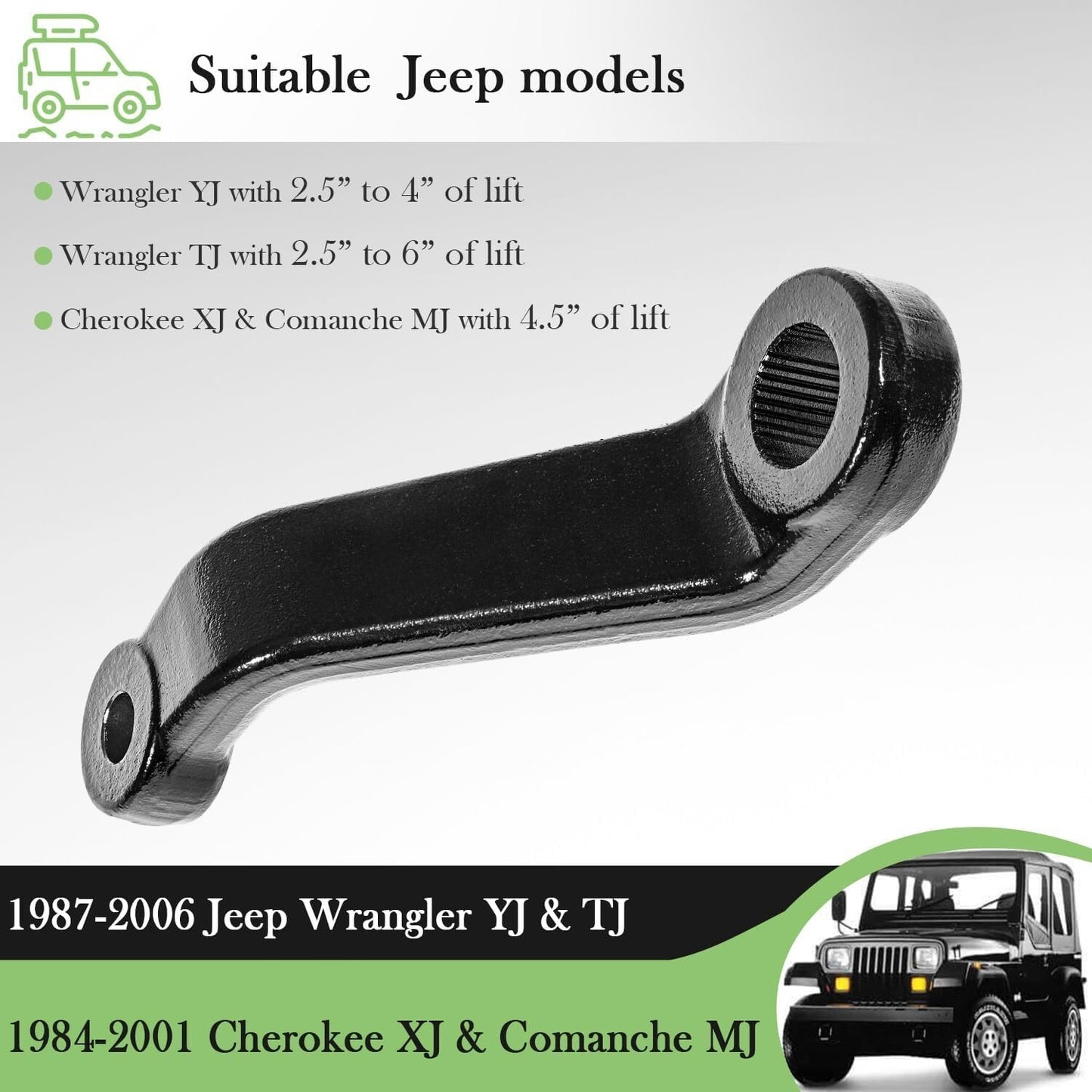 Drop Pitman Arm 2.5"-6" Lift Power Steering 6605 for Jeep Wrangler YJ TJ XJ MJ