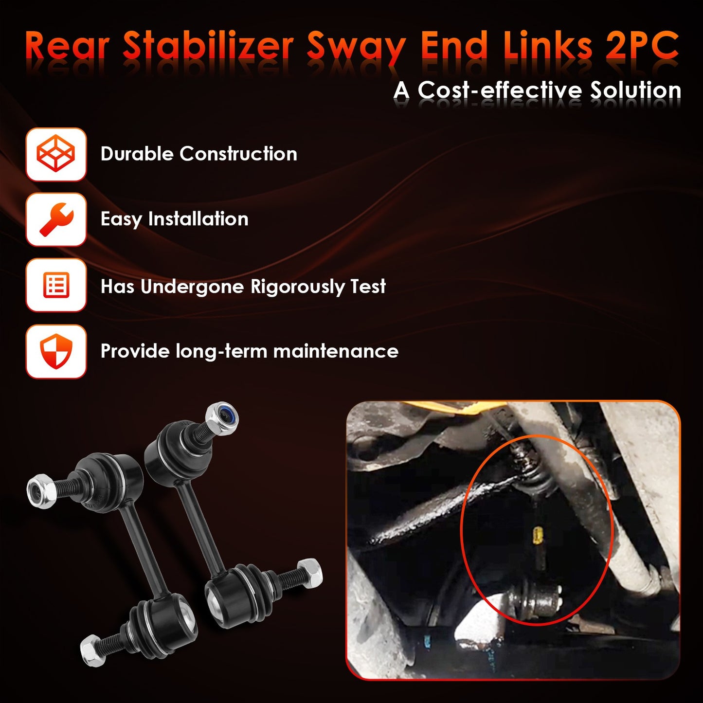 Rear Left ＆ Right Stabilizer Sway Bar End Links For 2002-2006 Honda CR-V K80369