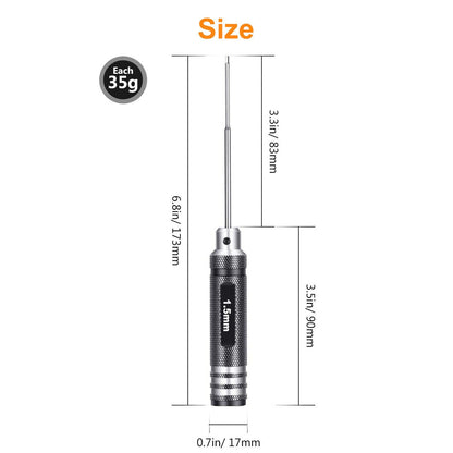 4-IN-1 Hex Screw Driver Set Repair Tools Kit 1.5mm 2.0mm 2.5mm 3.0mm For RC Car