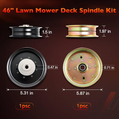46" Mower Blade Spindle Belt Wheel Idler Kit For Husqvarna RZ4623 RZ46i Z246