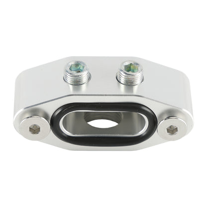 Billet LS Twin Turbo Dual 90 degree 1/8" NPT Oil Feed Line Adapter Plate