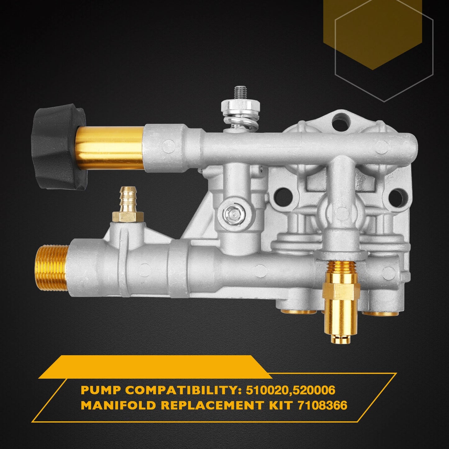 7108366 Cleaning Manifold Kit Fit 520006 Axial Cam Pressure Washer Pump 510020