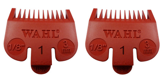 Solid Spare 2 PACK - 1/8" Red Wahl Professional Plastic Clipper Replacement Guide Guard #1