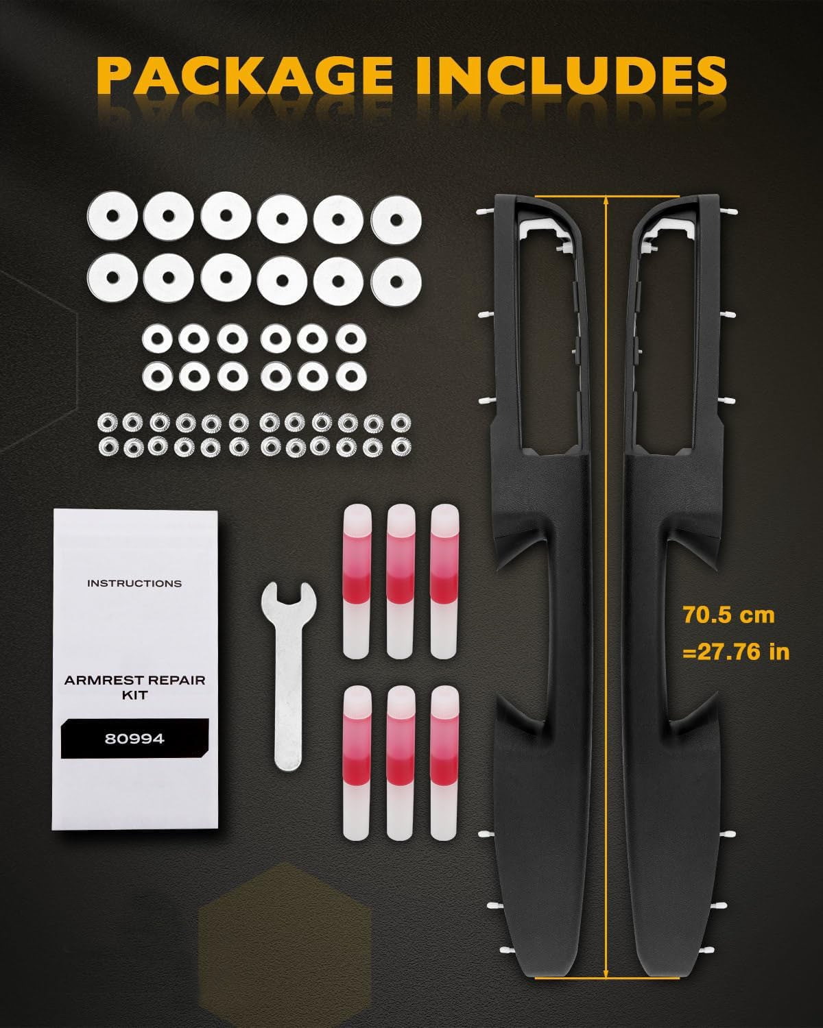 Driver & Passenger Armrest Repair Kit For 10-14 Chevy Silverado GMC Sierra 1500
