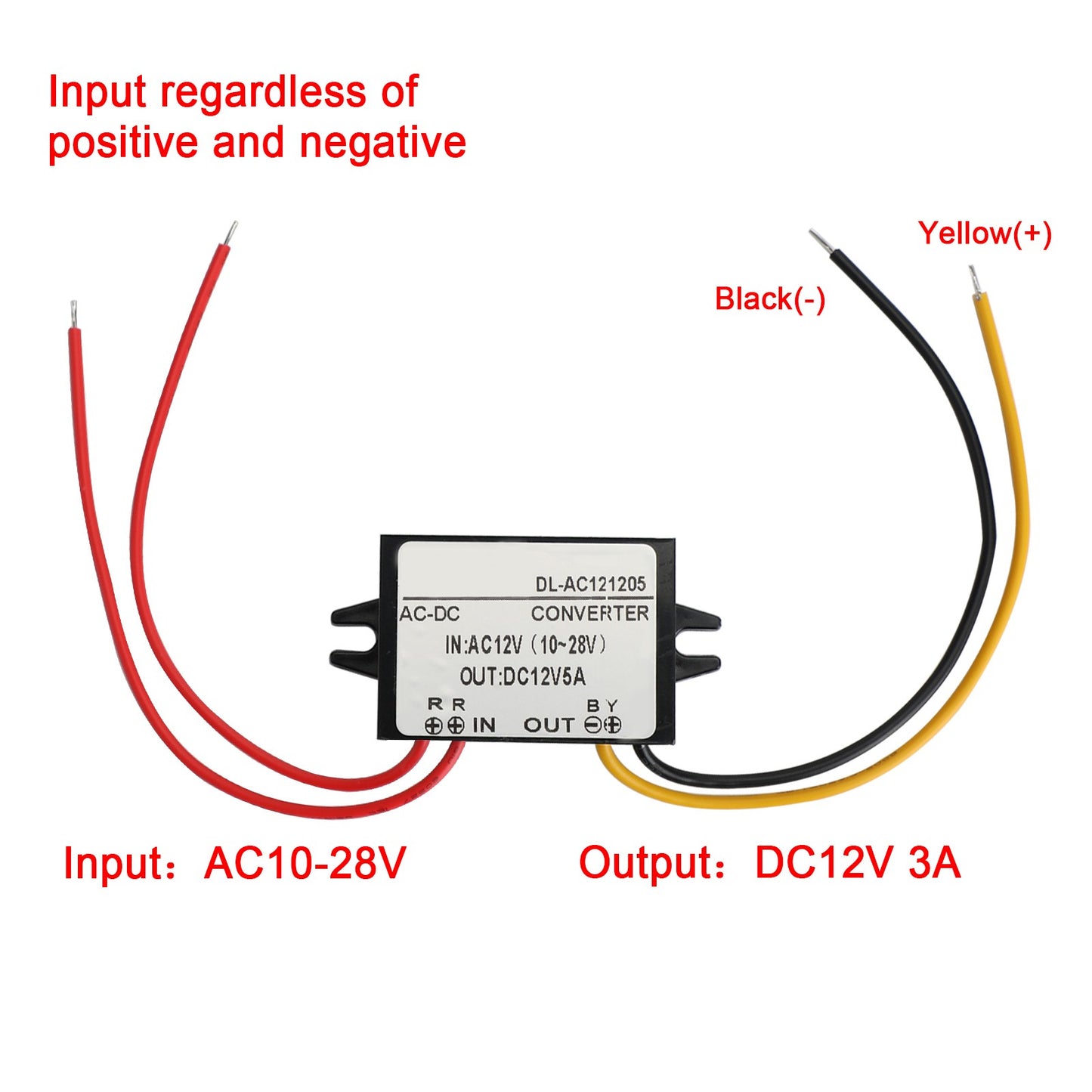 Waterproof Step Down Volt Converter AC12V To DC12V AC-DC Power Module 5A