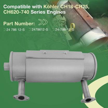 Muffler For Kohler CH18-CH25 CH620-740 22-24HP Engine Lawn Mower Right Mufflers