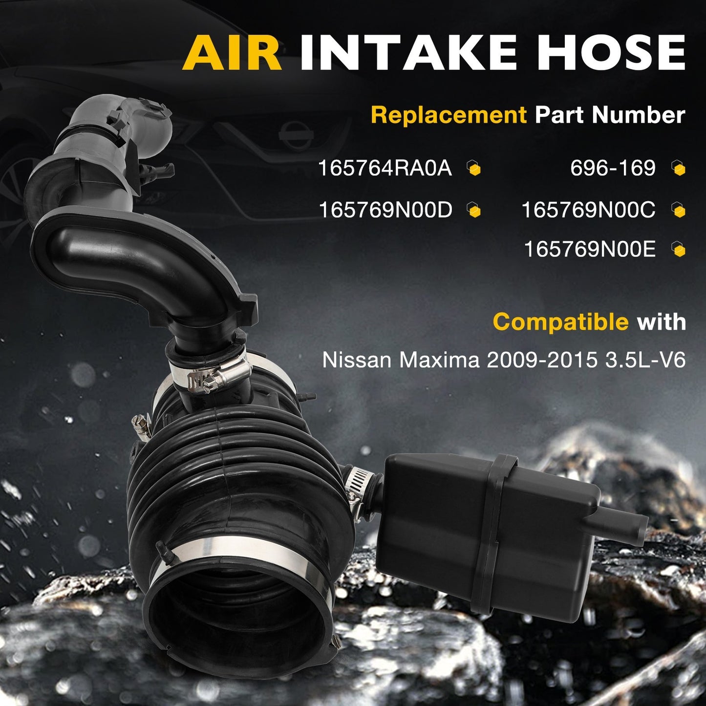 Engine Air Intake Hose for 2009-2015 Nissan Maxima 3.5L V6 DOHC 165769N00C
