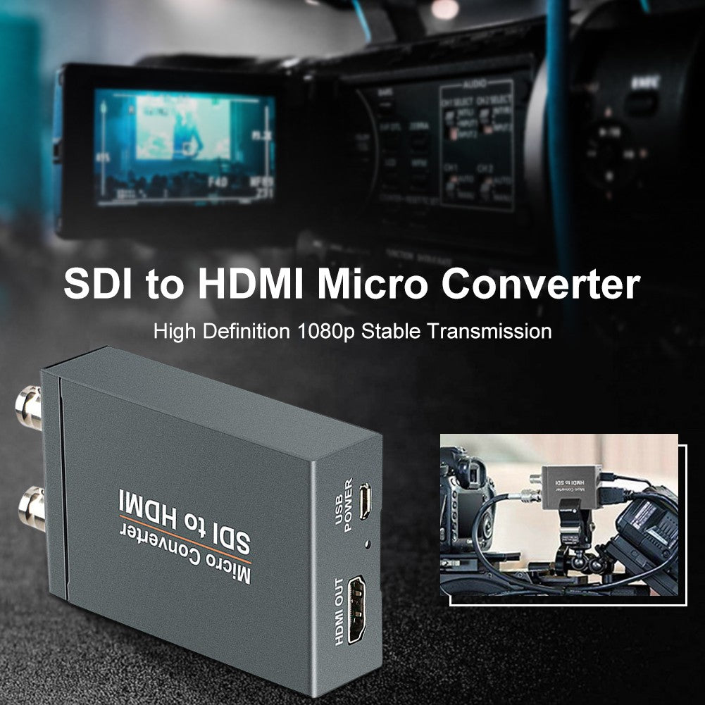 1 SDI In to 2 HDM + SDI Out Mini HD Video Micro Converter Audio Switcher