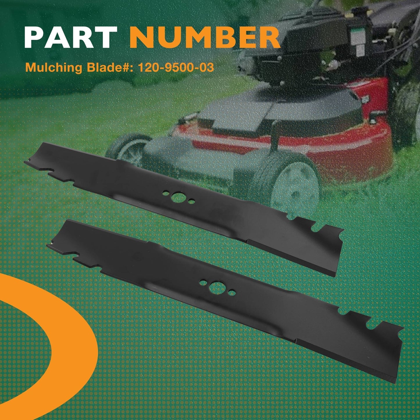 2x 120-9500-03 Lawn Mower Mulching Blades For Toro Ex mark ECKA30 22205TE 20120