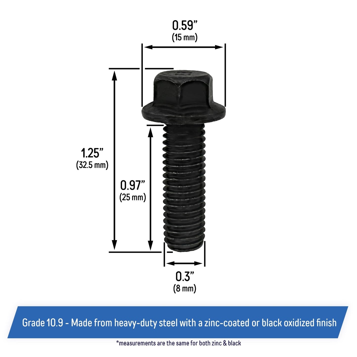 Exhaust Manifold Header Bolts for GM Chevy LS LT Engine LS1 LS2 LS3 LSX - Black