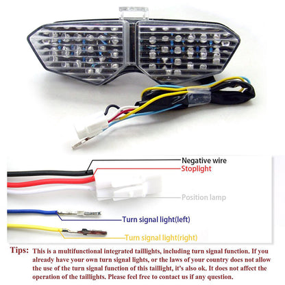 Integrated LED TailLight Turn Signals for Yamaha YZF R6 03-05 YZF R6S Clear E