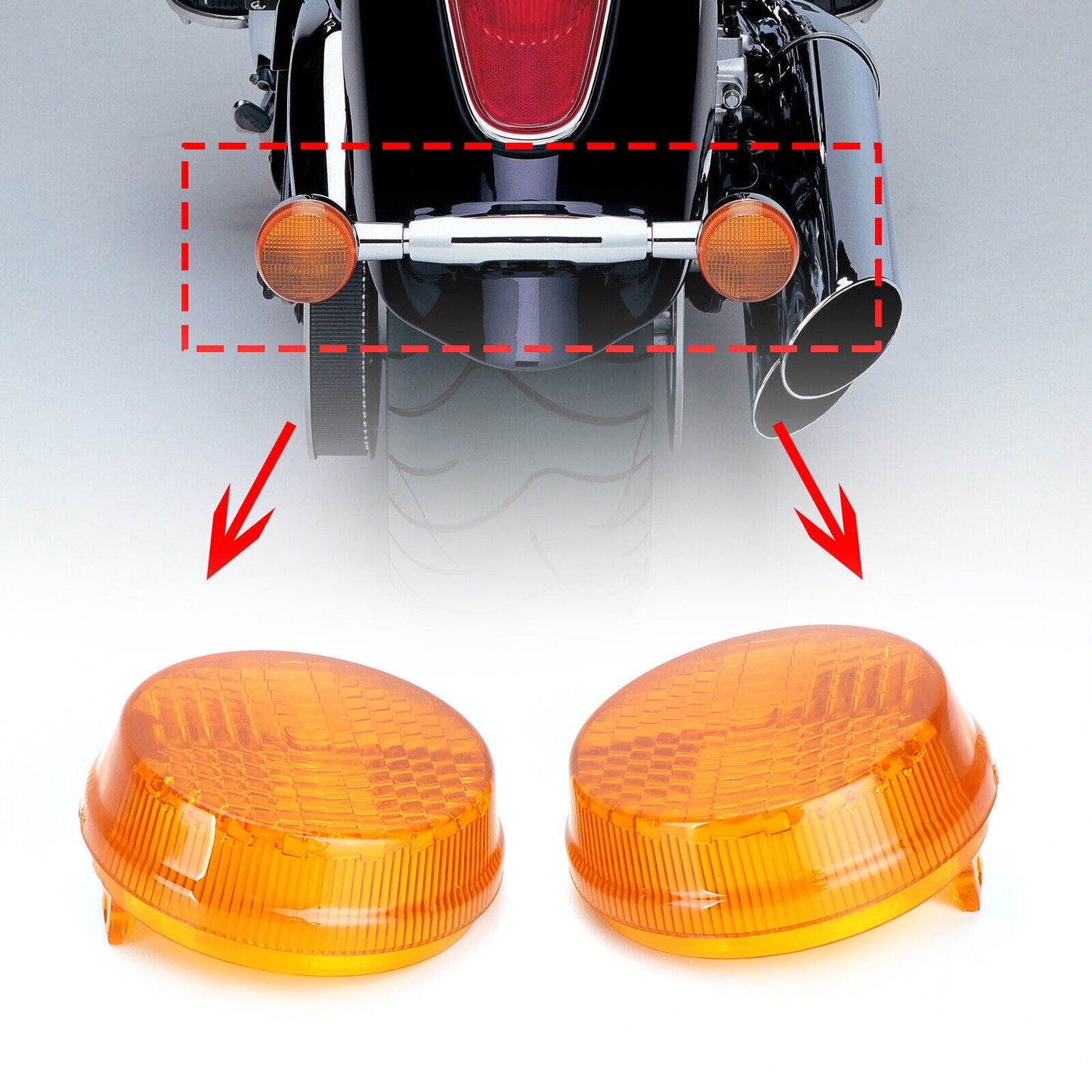 Turn Signal Light Lenses Cover For Honda Shadow Spirit VT750 Vulcan VN Amber NEW