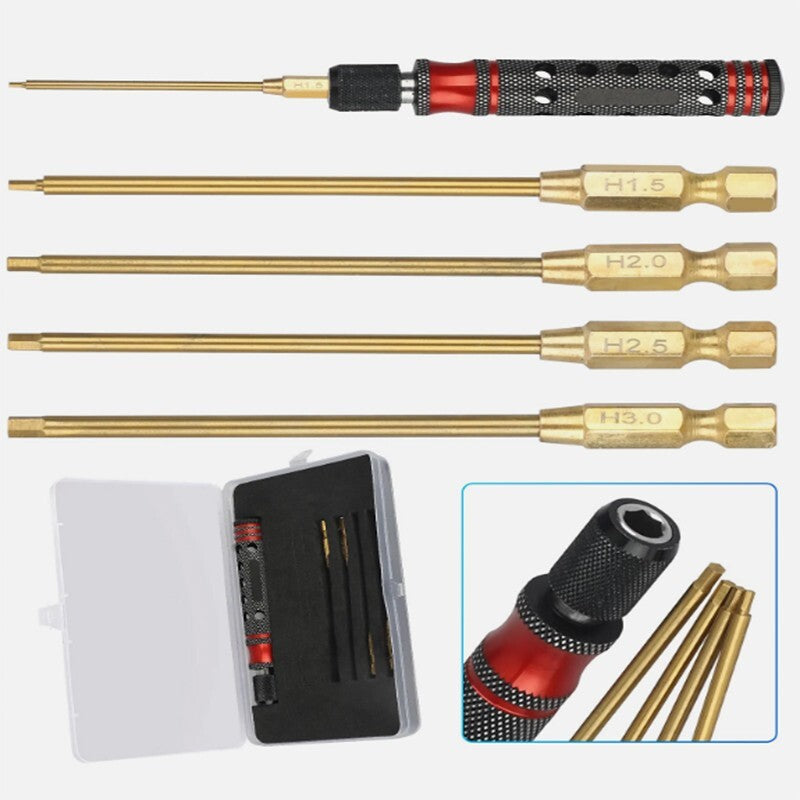 Metric Hex Head Bit for Drill RC Car Tool Allen Set 1.5mm,2.0mm,2.5mm,3.0mm Kit