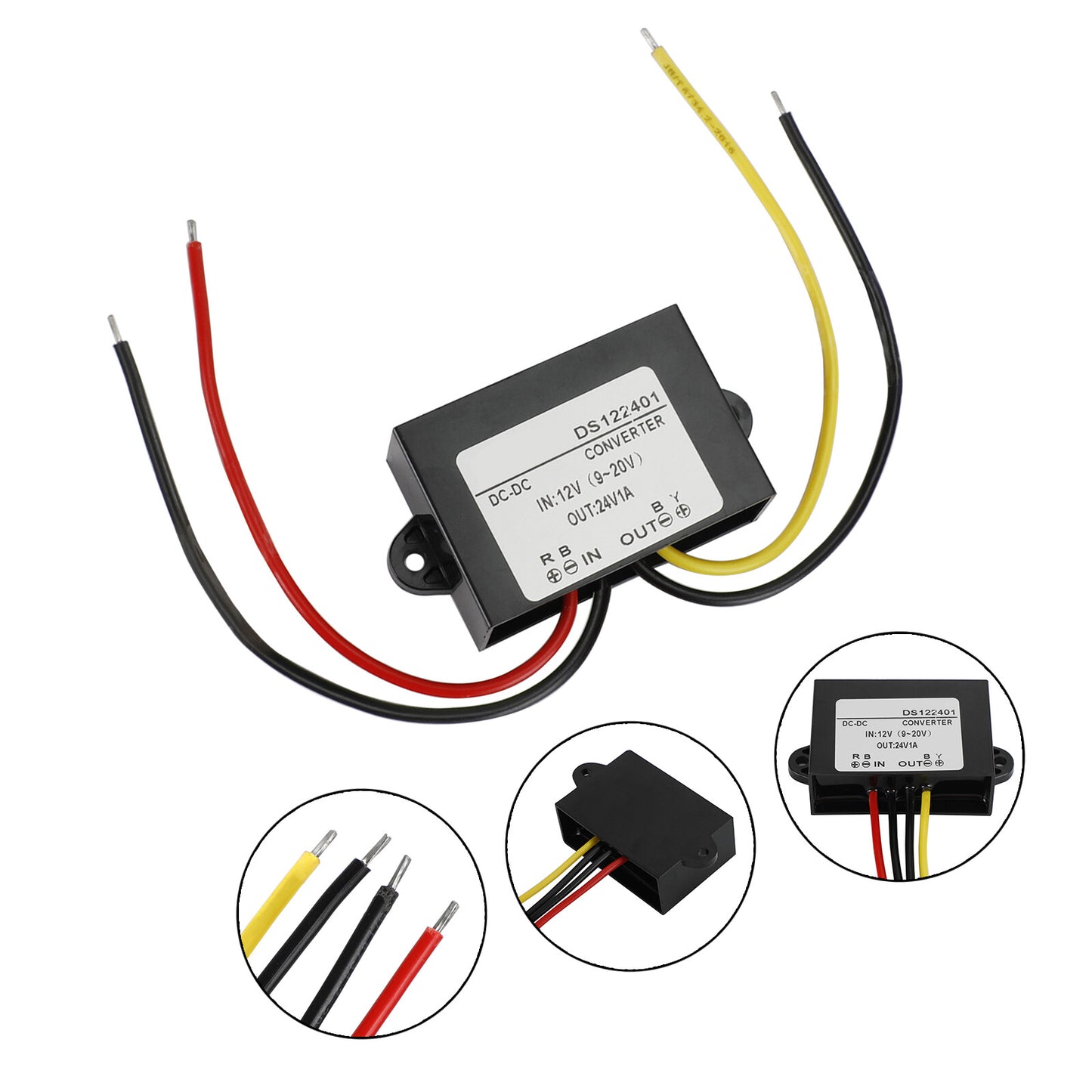 DC-DC 12V-24V 1A 24W Step Up Car Power Supply Converter Regulator Waterproof