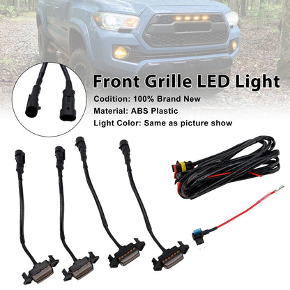 Smoked Lens Amber Light Front Grille LED Light Kit Fit Toyota Tacoma 2016-2023