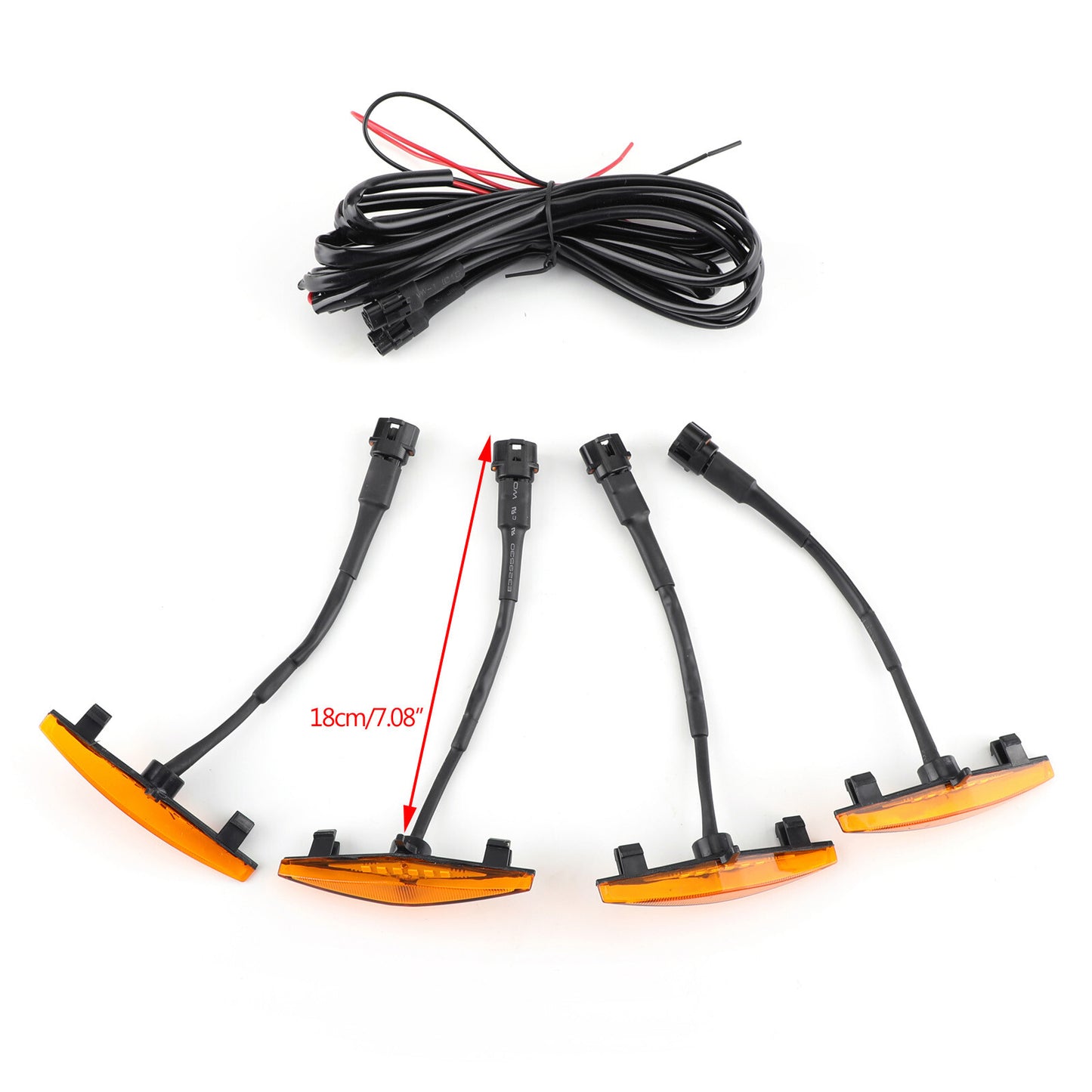 4PCS Plastic Car Grilles Grill LED Lights For Toyota 4Runner TRD Pro 2014-2019 S