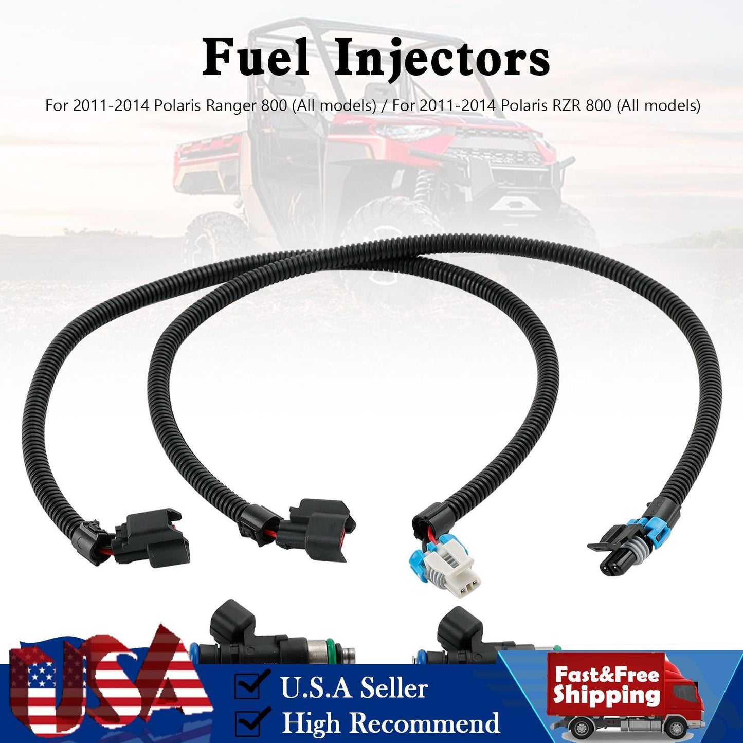 1204318 1204319 Fuel Injectors Harness (PAIR) for Polaris RZR Ranger 800 11-14
