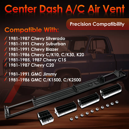 Center Dash A/C Air Vent Trim Plate For 81-91 Chevy Silverado GMC C/K 1500 2500