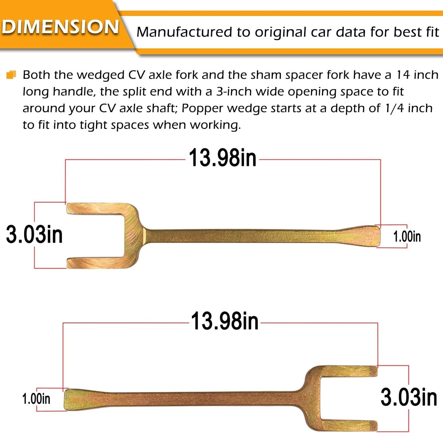 12020 Axle Popper Fork & Shim Kit FWD Half Shaft Inner CV Joint Removal Tool