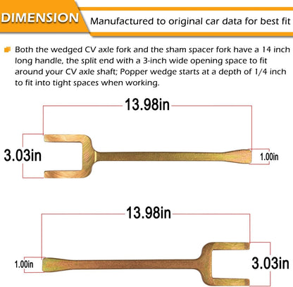 12020 Axle Popper Fork & Shim Kit FWD Half Shaft Inner CV Joint Removal Tool