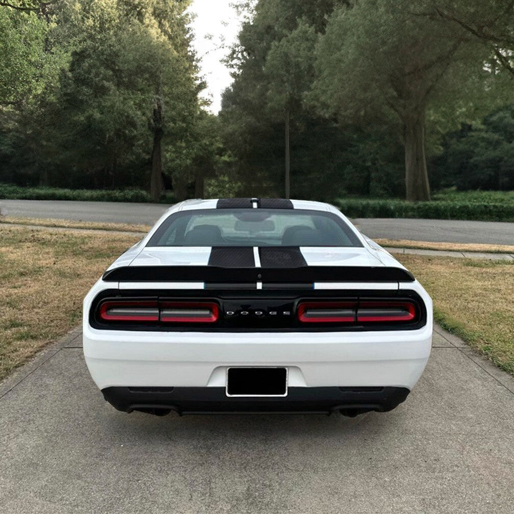 11" BLACK CARBON FIBER VINYL RALLY STRIPES RACING STRIPE For DODGE CHALLENGER