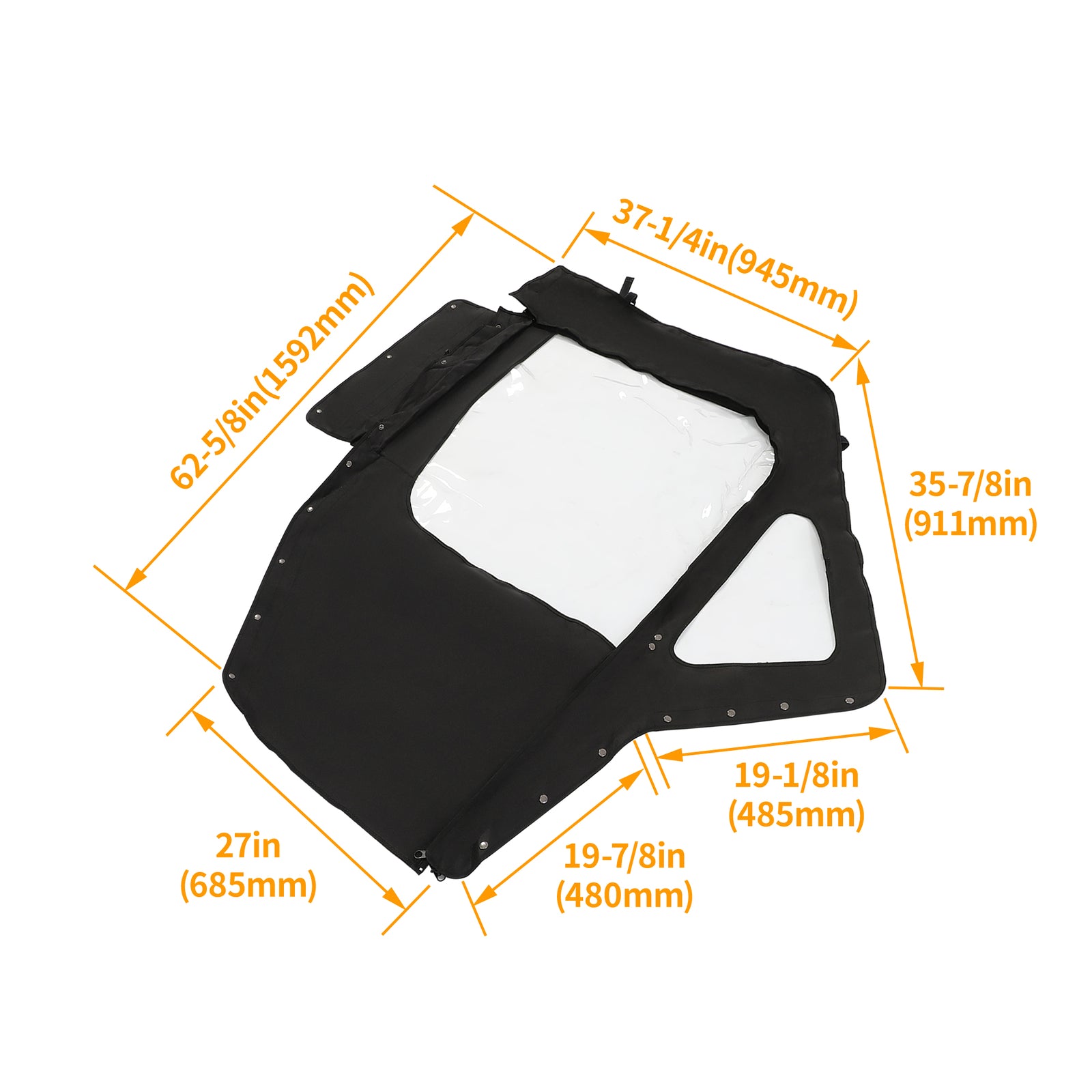 Solid Spare For Can-Am Defender HD 5 7 8 9 10 2016+ Soft Doors Kit Left + Right (2 Seater)