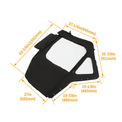 Solid Spare For Can-Am Defender HD 5 7 8 9 10 2016+ Soft Doors Kit Left + Right (2 Seater)